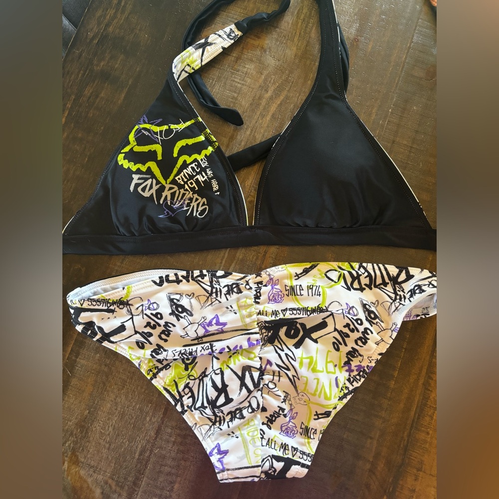 Fox Black and Multicolor Bikini